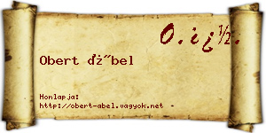 Obert Ábel névjegykártya